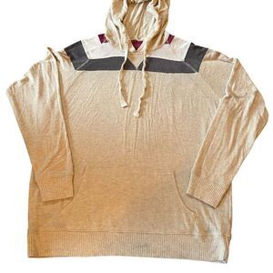 Torrid Super Soft Plush Multicolored Stripes Lounge Pullover Hoodie Beige Size 0